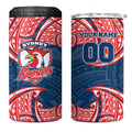 Personalized Sydney Roosters 4 in 1 Can Cooler Tumbler Polynesian Tribal Pattern Style
