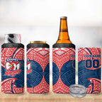 Personalized Sydney Roosters 4 in 1 Can Cooler Tumbler Polynesian Tribal Pattern Style
