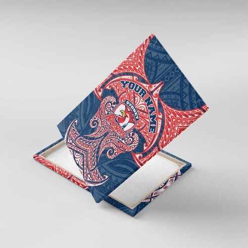 Personalized Sydney Roosters Canvas Wall Art Polynesian Tribal Pattern Style