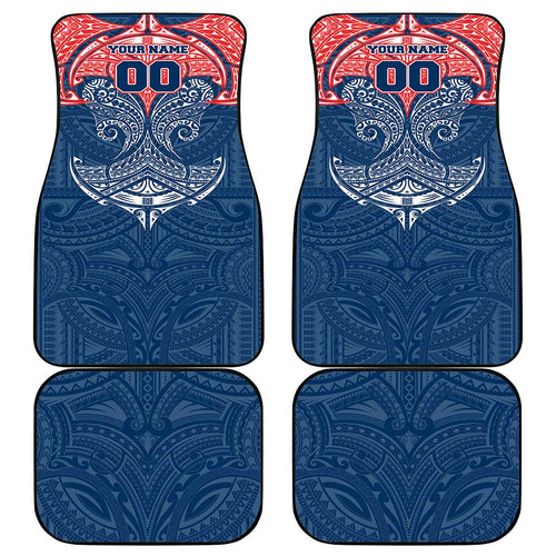 Personalized Sydney Roosters Car Mats Polynesian Tribal Pattern Style