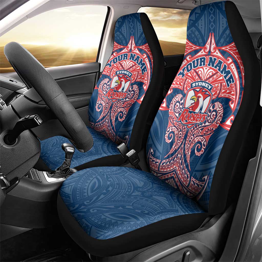 Personalized Sydney Roosters Car Seat Cover Polynesian Tribal Pattern Style