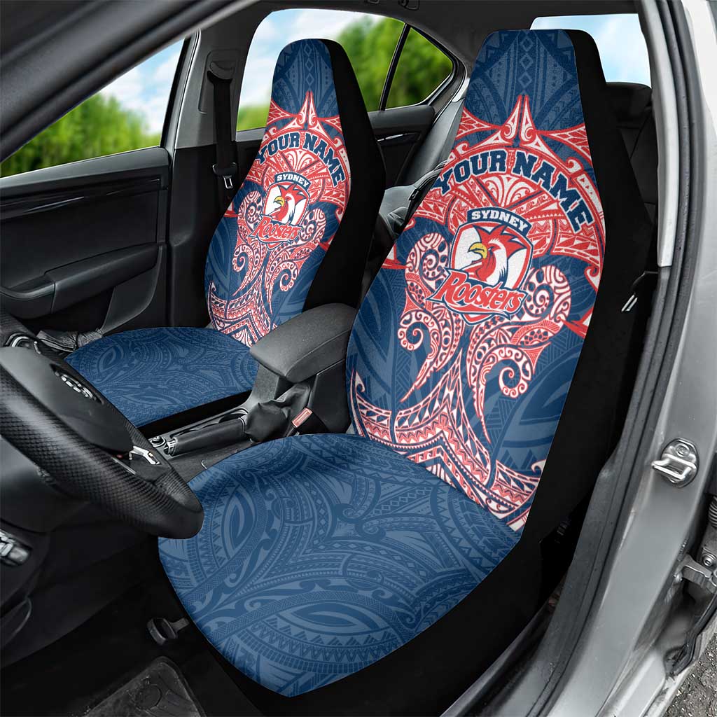 Personalized Sydney Roosters Car Seat Cover Polynesian Tribal Pattern Style