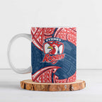 Personalized Sydney Roosters Ceramic Mug Polynesian Tribal Pattern Style
