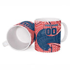 Personalized Sydney Roosters Ceramic Mug Polynesian Tribal Pattern Style