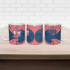 Personalized Sydney Roosters Ceramic Mug Polynesian Tribal Pattern Style