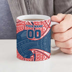 Personalized Sydney Roosters Ceramic Mug Polynesian Tribal Pattern Style