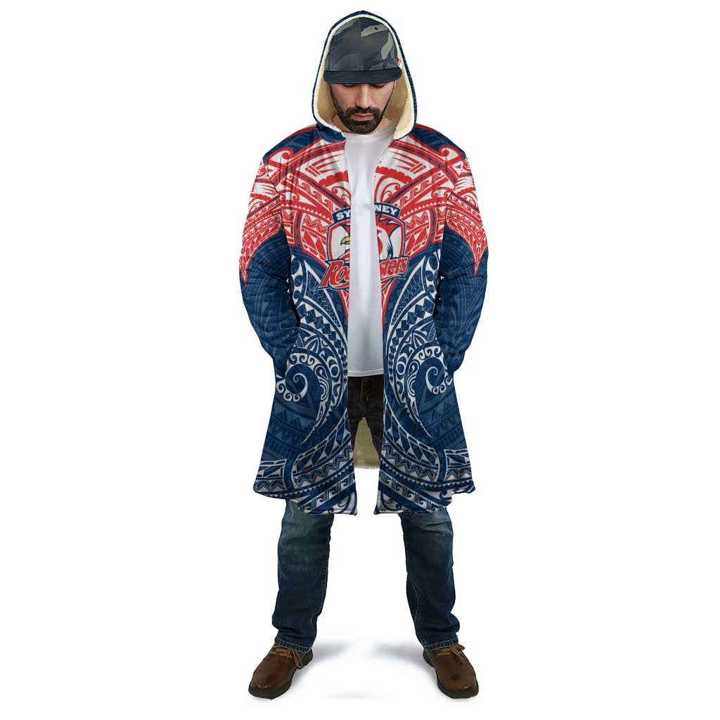 Personalized Sydney Roosters Cloak Polynesian Tribal Pattern Style