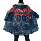 Personalized Sydney Roosters Cloak Polynesian Tribal Pattern Style