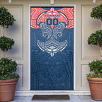 Personalized Sydney Roosters Door Cover Polynesian Tribal Pattern Style
