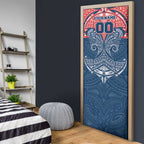 Personalized Sydney Roosters Door Cover Polynesian Tribal Pattern Style
