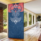 Personalized Sydney Roosters Door Cover Polynesian Tribal Pattern Style