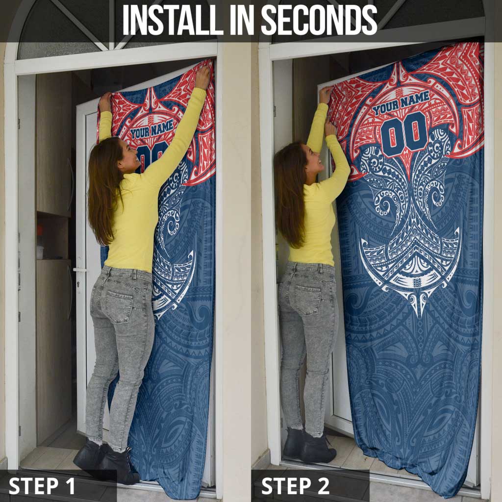 Personalized Sydney Roosters Door Cover Polynesian Tribal Pattern Style