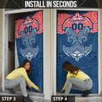 Personalized Sydney Roosters Door Cover Polynesian Tribal Pattern Style