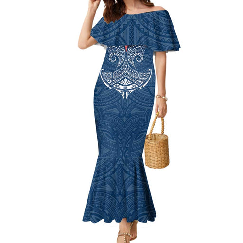 Personalized Sydney Roosters Family Matching Mermaid Dress and Hawaiian Shirt Polynesian Tribal Pattern Style