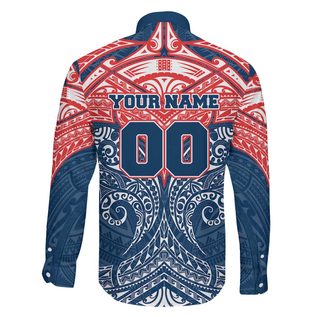 Personalized Sydney Roosters Family Matching Off Shoulder Maxi Dress and Hawaiian Shirt Polynesian Tribal Pattern Style