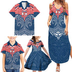 Personalized Sydney Roosters Family Matching Summer Maxi Dress and Hawaiian Shirt Polynesian Tribal Pattern Style