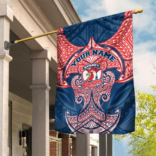 Personalized Sydney Roosters Garden Flag Polynesian Tribal Pattern Style