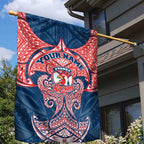 Personalized Sydney Roosters Garden Flag Polynesian Tribal Pattern Style