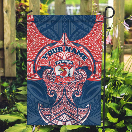 Personalized Sydney Roosters Garden Flag Polynesian Tribal Pattern Style