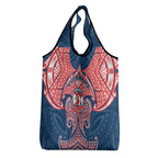 Personalized Sydney Roosters Grocery Bag Polynesian Tribal Pattern Style