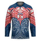 Personalized Sydney Roosters Hockey Jersey Polynesian Tribal Pattern Style