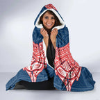 Personalized Sydney Roosters Hooded Blanket Polynesian Tribal Pattern Style