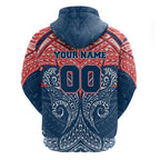 Personalized Sydney Roosters Hoodie Polynesian Tribal Pattern Style