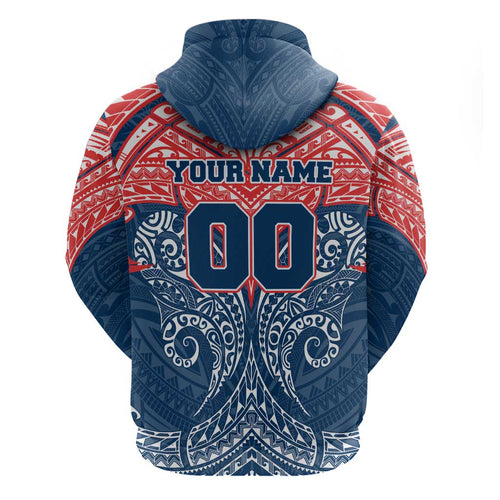 Personalized Sydney Roosters Hoodie Polynesian Tribal Pattern Style