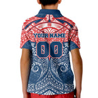 Personalized Sydney Roosters Kid Polo Shirt Polynesian Tribal Pattern Style