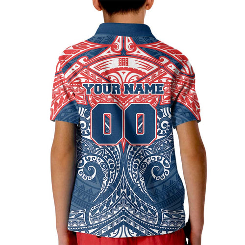 Personalized Sydney Roosters Kid Polo Shirt Polynesian Tribal Pattern Style