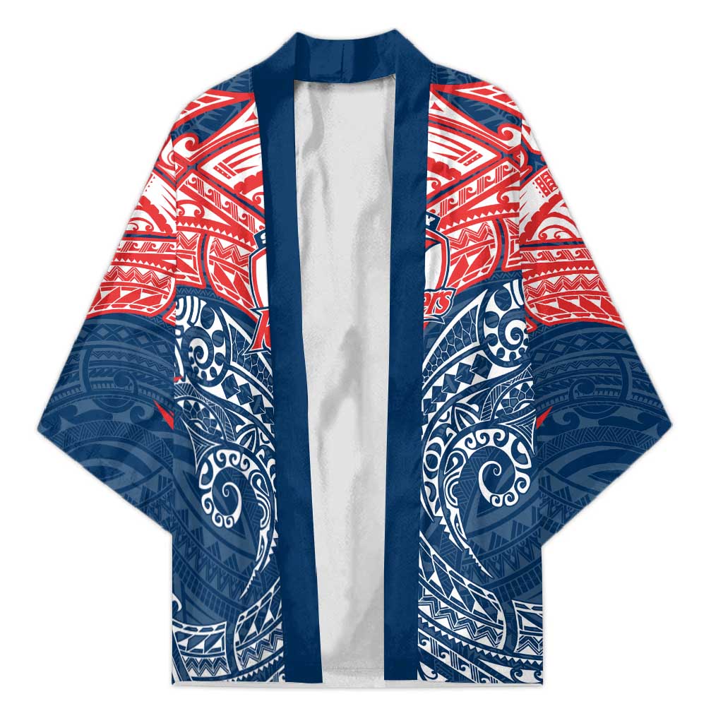 Personalized Sydney Roosters Kimono Polynesian Tribal Pattern Style