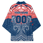 Personalized Sydney Roosters Kimono Polynesian Tribal Pattern Style