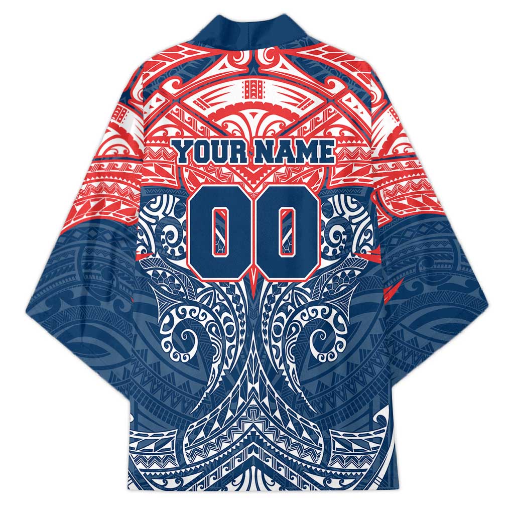 Personalized Sydney Roosters Kimono Polynesian Tribal Pattern Style
