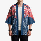 Personalized Sydney Roosters Kimono Polynesian Tribal Pattern Style