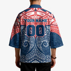 Personalized Sydney Roosters Kimono Polynesian Tribal Pattern Style