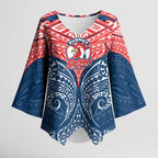 Personalized Sydney Roosters Kimono Sleeve Blouse Polynesian Tribal Pattern Style