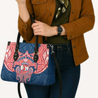 Personalized Sydney Roosters Leather Bag Polynesian Tribal Pattern Style