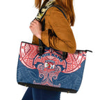 Personalized Sydney Roosters Leather Tote Bag Polynesian Tribal Pattern Style
