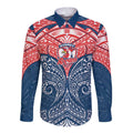 Personalized Sydney Roosters Long Sleeve Button Shirt Polynesian Tribal Pattern Style