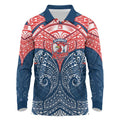 Personalized Sydney Roosters Long Sleeve Polo Shirt Polynesian Tribal Pattern Style