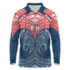 Personalized Sydney Roosters Long Sleeve Polo Shirt Polynesian Tribal Pattern Style