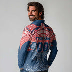 Personalized Sydney Roosters Long Sleeve Polo Shirt Polynesian Tribal Pattern Style