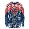 Personalized Sydney Roosters Long Sleeve Shirt Polynesian Tribal Pattern Style