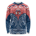 Personalized Sydney Roosters Long Sleeve Shirt Polynesian Tribal Pattern Style