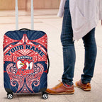 Personalized Sydney Roosters Luggage Cover Polynesian Tribal Pattern Style