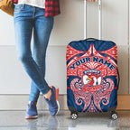 Personalized Sydney Roosters Luggage Cover Polynesian Tribal Pattern Style