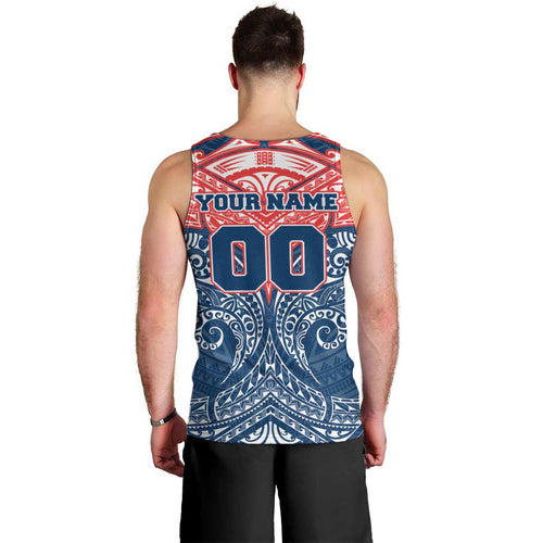 Personalized Sydney Roosters Men Tank Top Polynesian Tribal Pattern Style