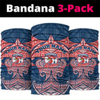 Personalized Sydney Roosters Neck Gaiter Polynesian Tribal Pattern Style