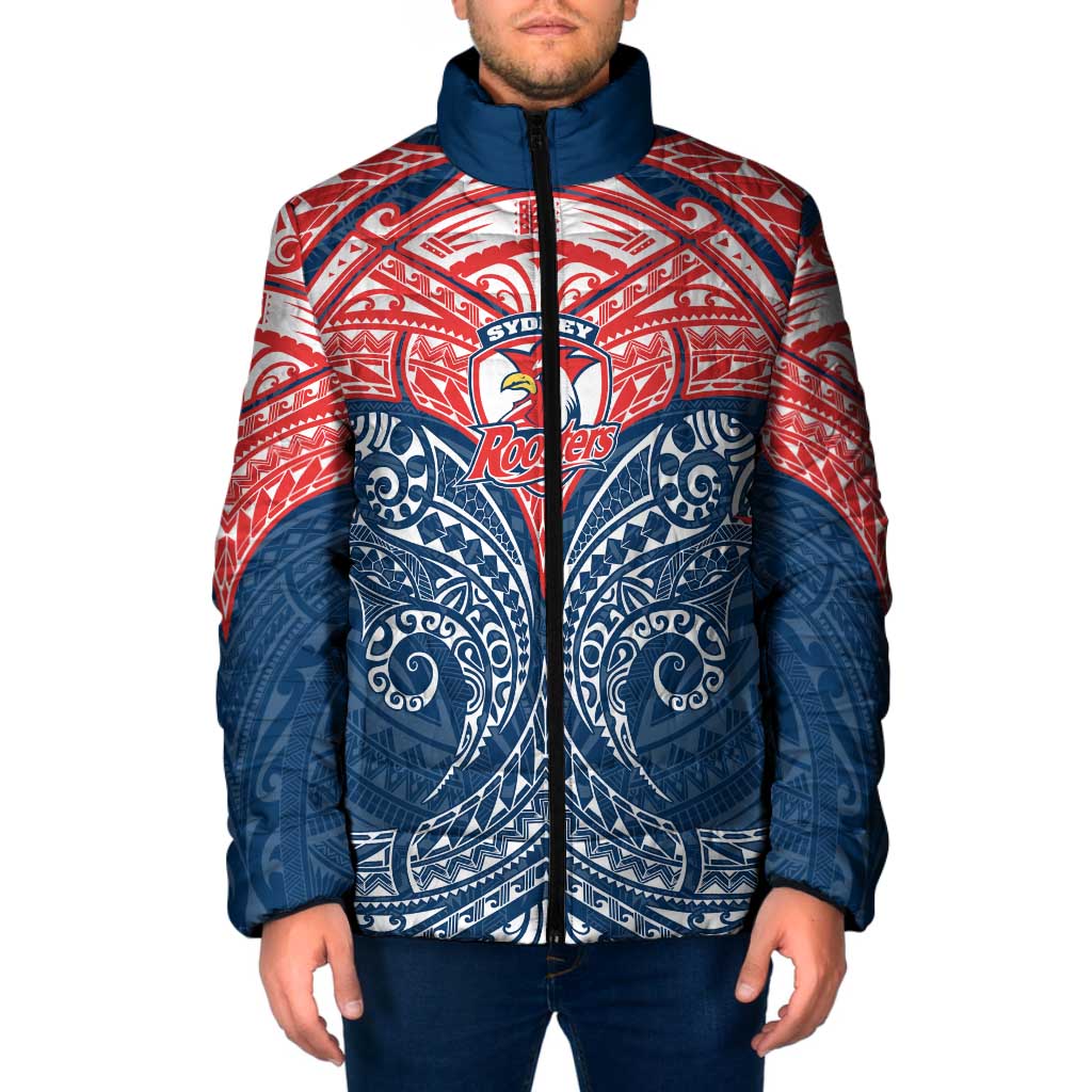Personalized Sydney Roosters Padded Jacket Polynesian Tribal Pattern Style
