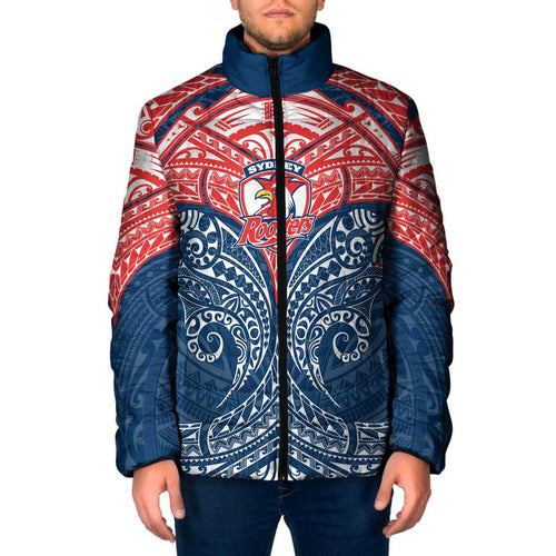 Personalized Sydney Roosters Padded Jacket Polynesian Tribal Pattern Style